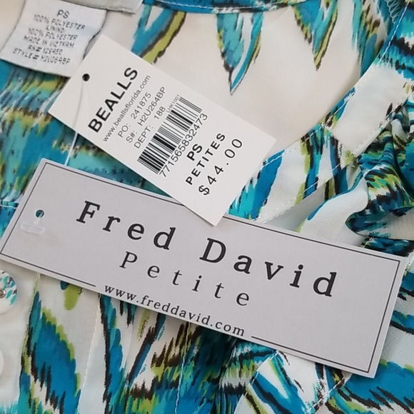 NWT Fred David Summer Top Size PS - Picture 8 of 9